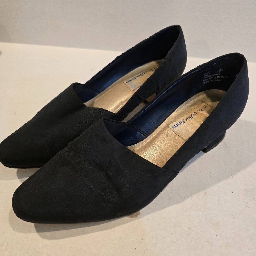 CB Collections Emily Women's Black Slip-on Dress Shoe 1.5" heel size 8